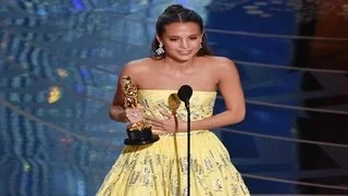 Oscar Awards 2016- Alicia Vikander Wins Best Supporting Actress Oscar