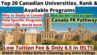 Top 20 Universities in Canada | Canadian University Programs | Canadian Universities Rankings