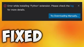 Vscode Extension Installation Error Fix - Error While Installing Extension Please Check the Log