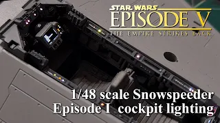 Bandai 1/48 scale Snowspeeder model build Pt I  Lighting cockpit