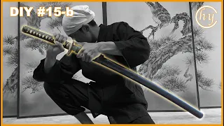 How to make a Wooden Katana. My Japanese sword does not hurt anyone.It relaxes me.DIY#15-b
