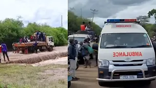 SAD! THREE DE@D, 11 RESCUED AFTER A LORRY FERRYING PEOPLE SWEPT AWAY BY FLOODS IN MAKUENI.