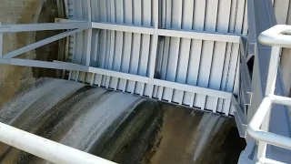 Garrison Dam spillway gates open