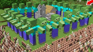 Я ЗАЩИТИЛ ДЕРЕВНЮ ЗОМБИ ОТ АРМИИ ГОЛЕМОВ И ЖИТЕЛЕЙ В МАЙНКРАФТ Minecraft Топовский