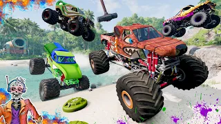 Monster Jam INSANE Monster Truck Mud Battle, Racing, And High Speed Jumps | BeamNG Drive