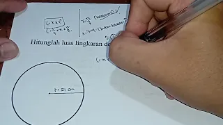 Hitunglah luas lingkaran dengan jari-jari 21 cm