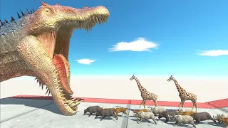 Running Over The Head Of Spinosaurus Predator - Animal Revolt Battle Simulator