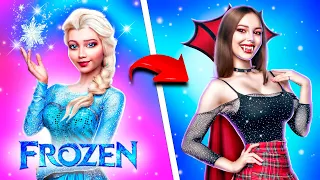 ¡De Elsa a Vampiro Popular! ¡Cambio de imagen extremo de Frozen!