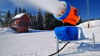 Как работает снежная пушка. Как делают настоящий снег