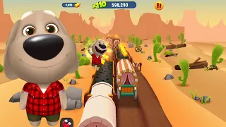 Talking Tom Gold Run * Talking Ben Fights The Raccoon Boss in The Wild West ^ iPad Game