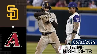 Arizona Diamondbacks vs San Diego Padres GAME HIGHLIGHTS May 03, 2024 | MLB Highlight 2024