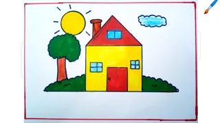 House Drawing For Kids|drawing for kids|house for kids||Kids Drawing 🏠. Drawing For Kids. Kids video