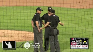 El Paso Refuses to Send Batter to Home Plate, Resulting in Auto-Out and Ump's Ejection of 3B Coach