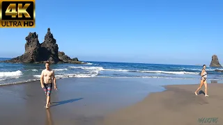 TENERIFE 4K | BEACH WALK - Best Beach in Tenerife?  🏖️ [Playa de Benijo & Almáciga] 👓 Spain 2021 🌞