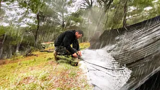 Camping in Heavy Hail,Rainstorm and Thunder ⛈️⚡ • Solo Camping in Heavy Rain with my Dog