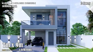 House Design | Simple House | 7m x 9m  2 Storey | 4 Bedrooms