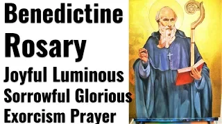 Benedictine Rosary of Deliverance, Joyful, Luminous, Sorrowful, Glorious Mysteries, Cross + Exorcism