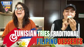 TUNISIAN Tries Filipino KAKANIN for the FIRST TIME | Exotic Desserts Taste Test!