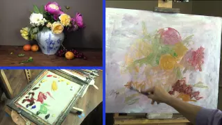 Preview of Elizabeth Robbins painting "Roses and Peonies"