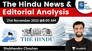 The Hindu News Analysis Show | Daily Current Affairs | 21st November 2022 | Shubhendra Chouhan
