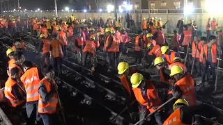 В Китае за 8,5 часа построили железнодорожную развязку