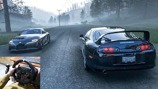 Toyota Supra Drive in Fog - Forza Horizon 5 | Steering Wheel Gameplay