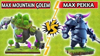 Max P.E.K.K.A Vs Max Mountain Golem | Troops Gameplay | Coc | Clash Of Clans