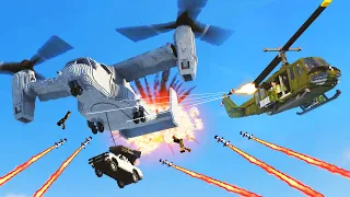 Realistic Helicopter Shootdowns & Crashes with Ragdolls 3 😱 Teardown