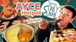STANDING ONLY SUSHI | BEST Seafood Market & ALL YOU CAN EAT HOTPOT in Taipei Taiwan