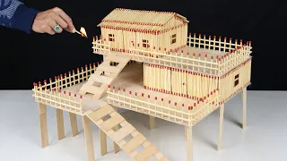 How to Make Matchstick House at Home | Match House Fire
