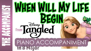 WHEN WILL MY LIFE BEGIN from TANGLED - Piano Accompaniment - Karaoke