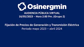 AUDIENCIA PÚBLICA VIRTUAL.   16/05/2023.   2:00pm - (Grupo 2)