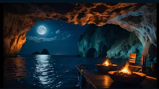 Mystic Caverns Moonlit Seas & Fireside Glows in Nature's Hidden Sanctuary 4K Relaxing