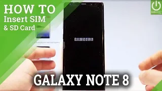 How to Insert SIM & SD in SAMSUNG Galaxy Note8 - Set Up SIM and SD