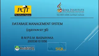 Question Set 36 | Database Management System | Java Institute