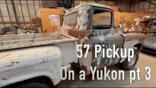 57 Chevy truck on a 2004 4x4 Yukon frame build PT3