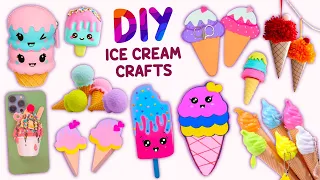 14 DIY ICE CREAM CRAFTS - Cute School Supplies - Room Decor - Hair Pin and more....