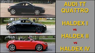 SLIP TEST -  Haldex I vs II vs IV -  Audi TT Quattro  -  @4x4.tests.on.rollers