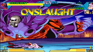 Playing as Onslaught Hidden Mode Marvel vs Capcom