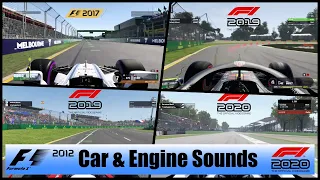 F1 2012 to F1 2020 Car & Engine Sounds Evolution - Codemasters F1 Game Comparison