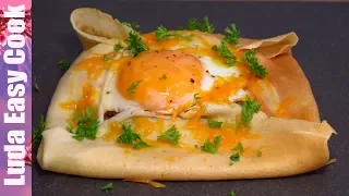 CREPES WITH HAM CHEESE AND EGG / БЛИНЫ КОНВЕРТИКИ на МАСЛЕНИЦУ 2018