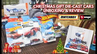 Unboxing Christmas Gift Die-cast Cars Hot Wheels Matchbox & Bburago Review (Exotic Cars & MORE)