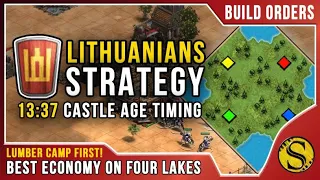 Build Order: Lithuanians 22 Villager Castle Age on Four Lakes [Age of Empires 2]