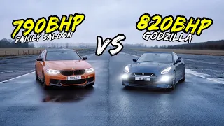 820BHP LM800 NISSAN GTR VS 790BHP F90 BMW M5! - OG BATTLES