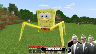 I found the Spider-Spongebob in Minecraft - Coffin Meme