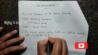 How to write a Memorandum? | Nifty's English #niftysenglish