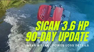 Sican 3.6 HP 52cc Outboard Jon Boat Motor 2-Stroke Engine | Ownership Update Review Speed Test
