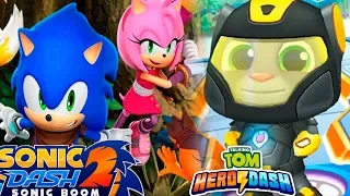 Sonic Dash 2 VS Talking Tom Hero Dash - Super Tom - Gameplay - Android, iOS