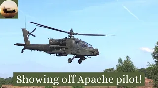 Apache pilot showing off insane low flying skills