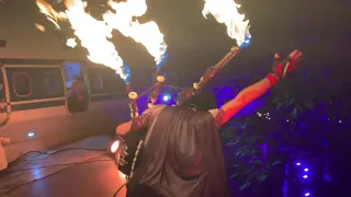 Darth Vader Plays Flaming Bagpipes at a Rave in the Woods Riding a Unicycle on the Wing of a 737